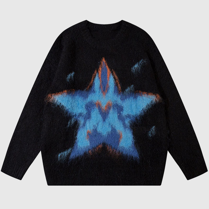 Star Pattern Printed Pullover