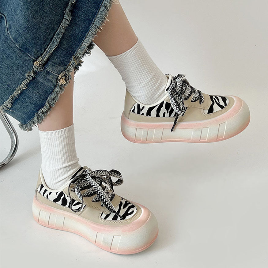 Zebra Printed Skate Shoes
