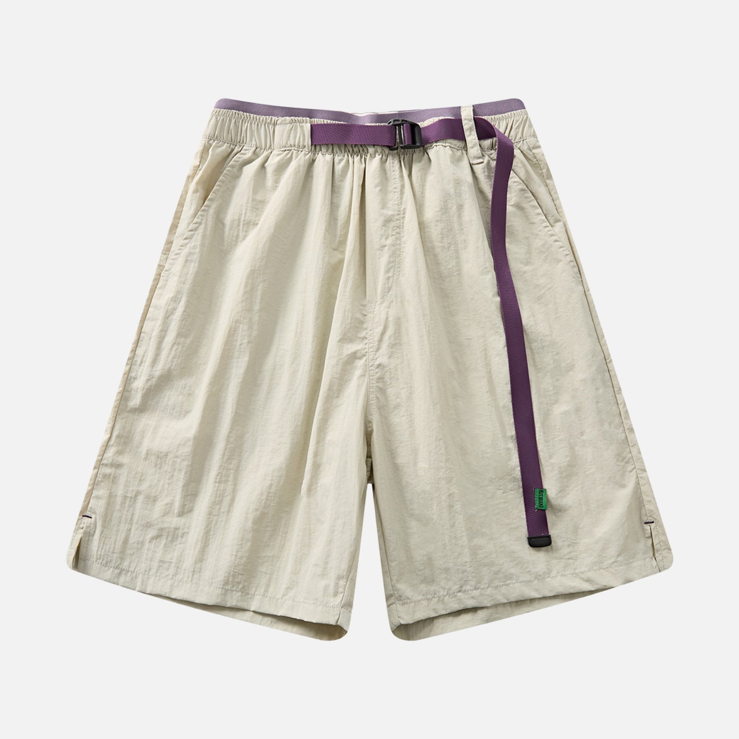Colorblock Double-Waist Nylon Shorts | OLUOLIN