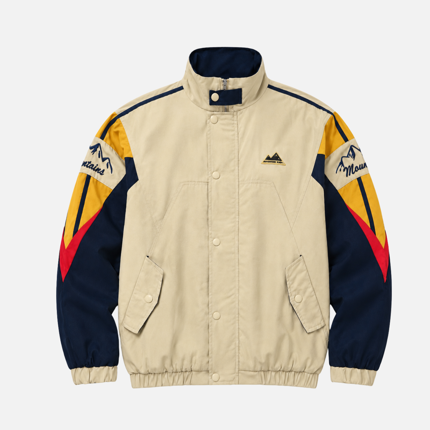 Colorblock Embroidered Varsity Jacket - Classic Americana – OLUOLIN