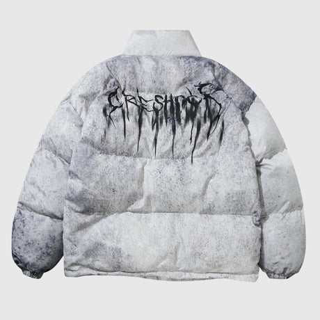Oversized Thorn-Embossed Insulated Puffer