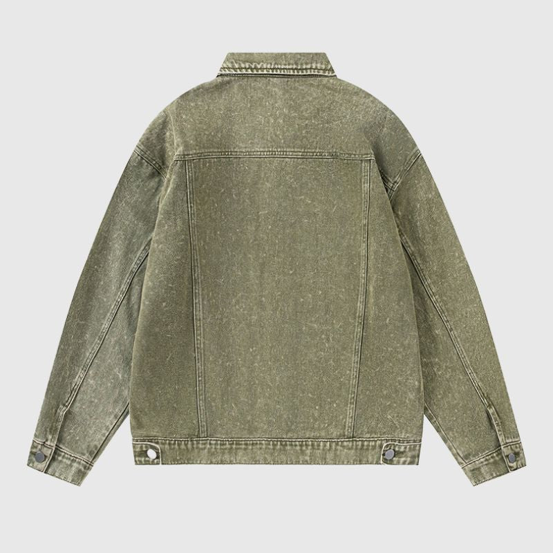 Vintage Embroidered Washed Denim Jacket