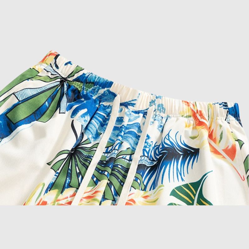 Hawaiian Ice Silk Shirt Sets