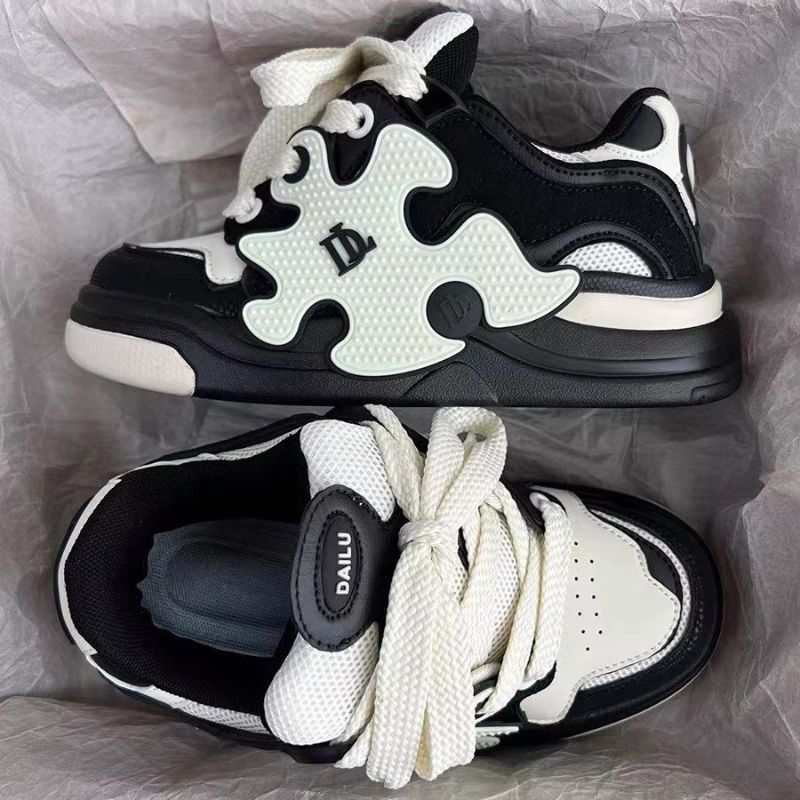 Black And White Stitching Sneakers