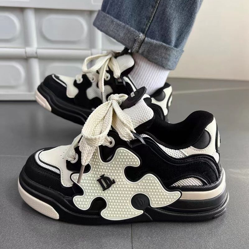 Black And White Stitching Sneakers