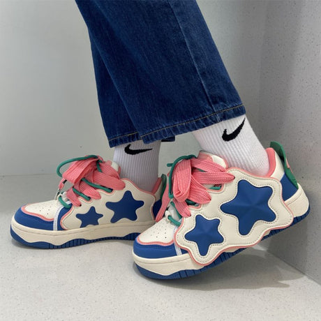 Velcro Star Color Block Sneakers