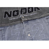 Number Embroidered Denim Jacket