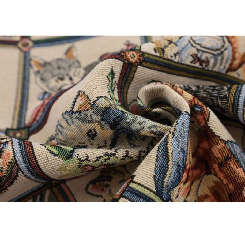 Vintage Playful Cat Embroidered Coat