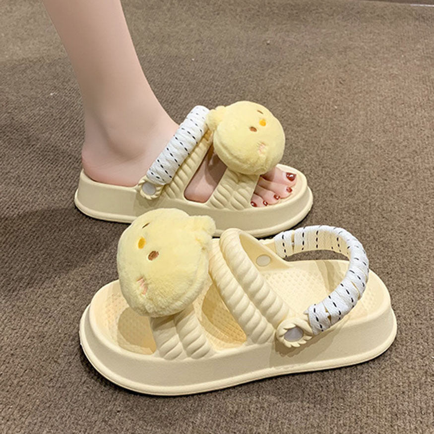 Two Strap Cartoon Doll Decor Sandals