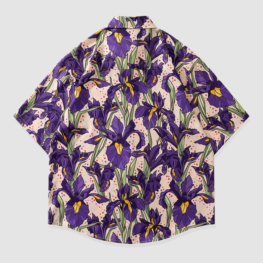 Iris Print Summer Shirt