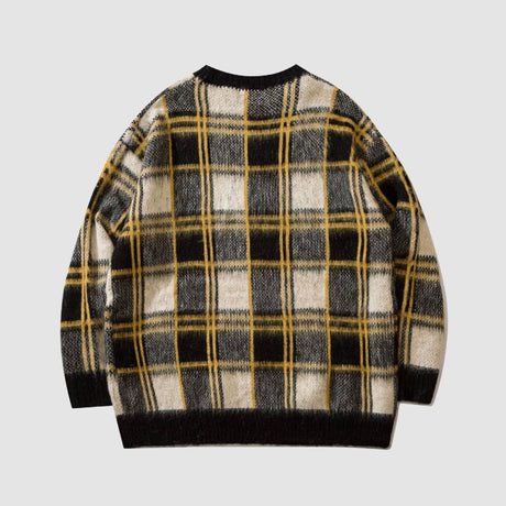 Vintage Plaid Knitted Sweater