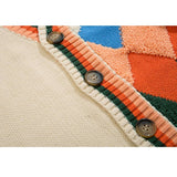 Rhombus Vintage Plaid Cardigan Coat