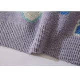 Letters & Rabbit Pattern Turtleneck Sweater