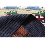 Vintage Color Block Snowman Pattern Sweater