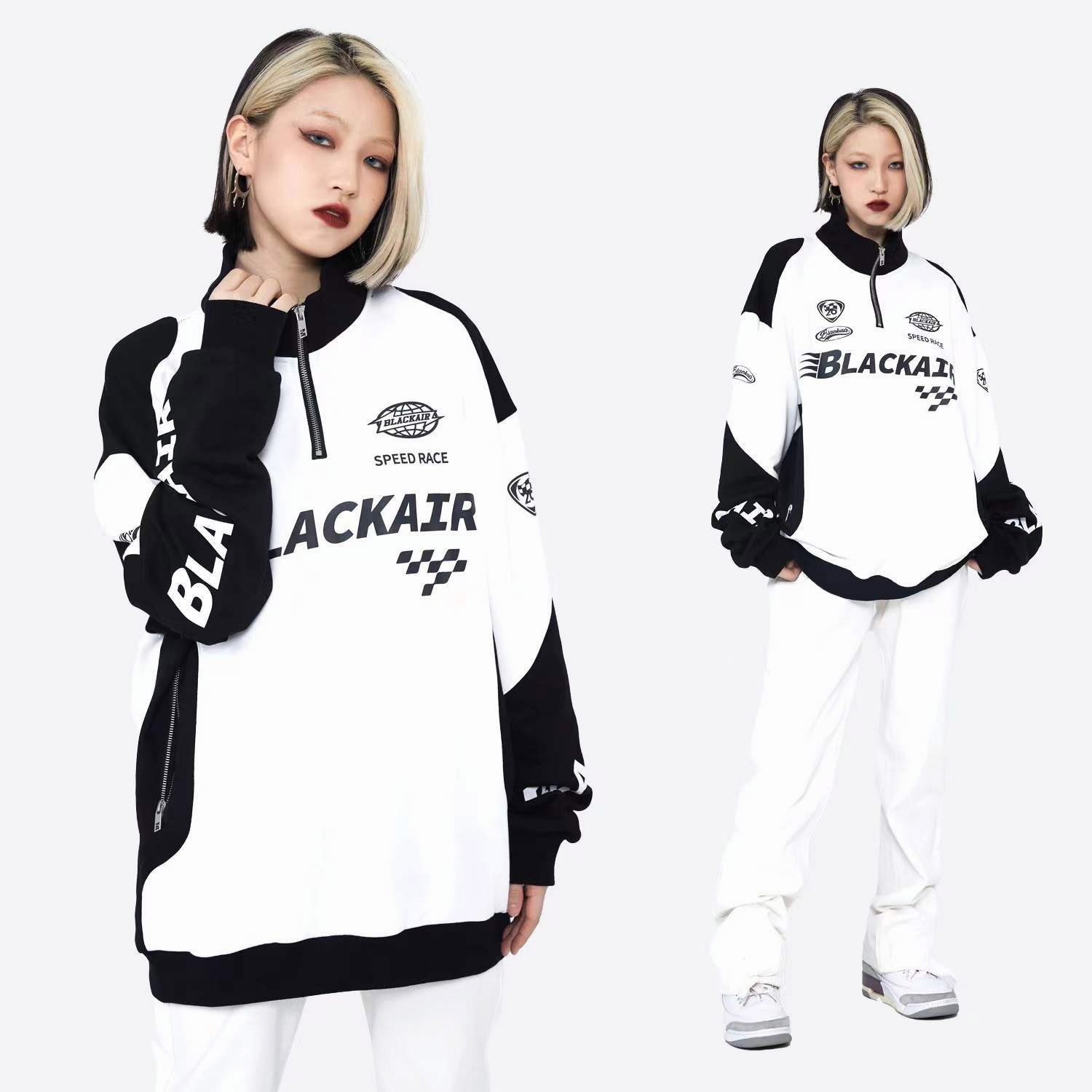 Racing Style Zip Sweatshirt