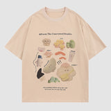 Cartoon Animal Pattern Printed Tee