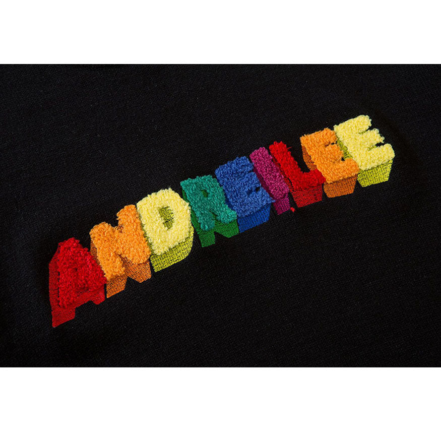 Rainbow Letter Embroidery Sweater