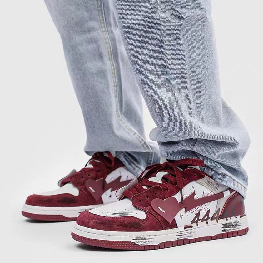 Distressed Graffiti Skate Shoes OLUOLIN