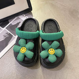 Smiling Floral Thick-Soled Garden Clog