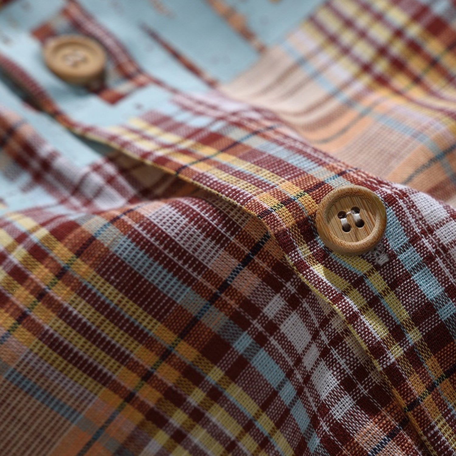 Vintage Plaid Print Cotton Shirt