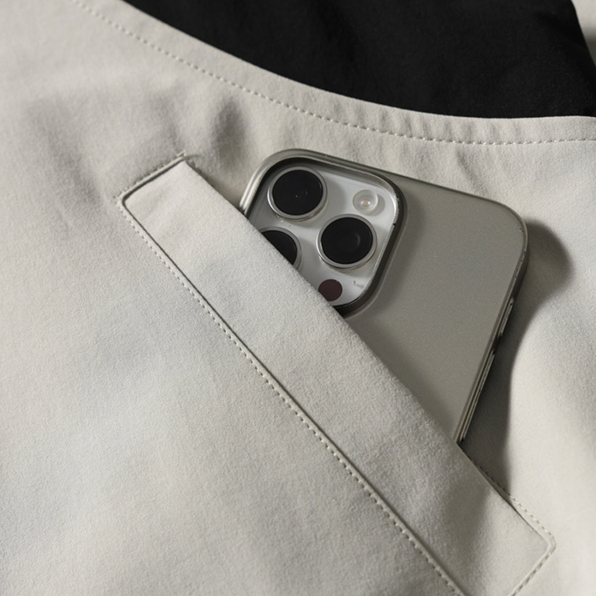 Colorblock Utility Stand Collar Jacket