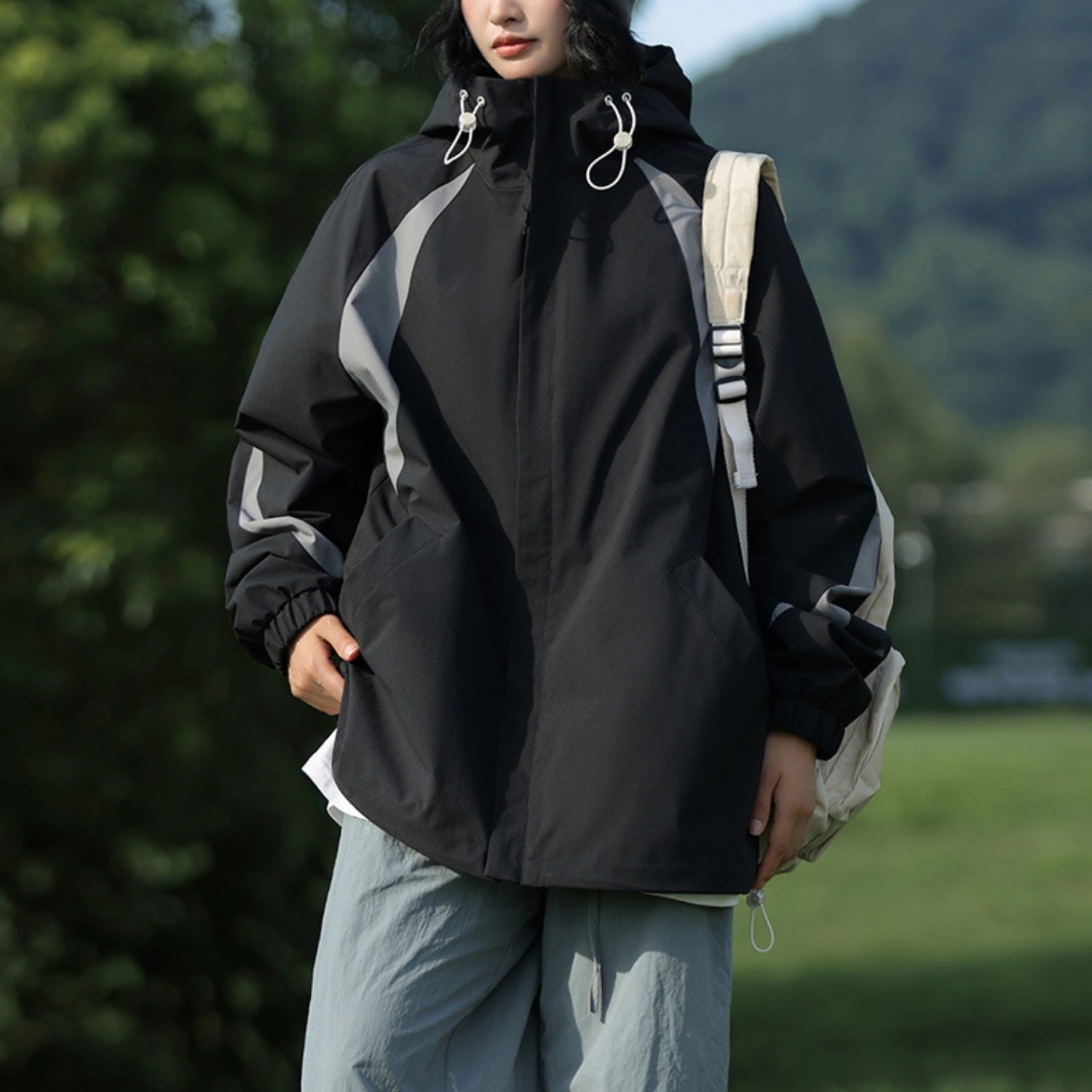 Minimal Wind-Resistant Hooded Jacket