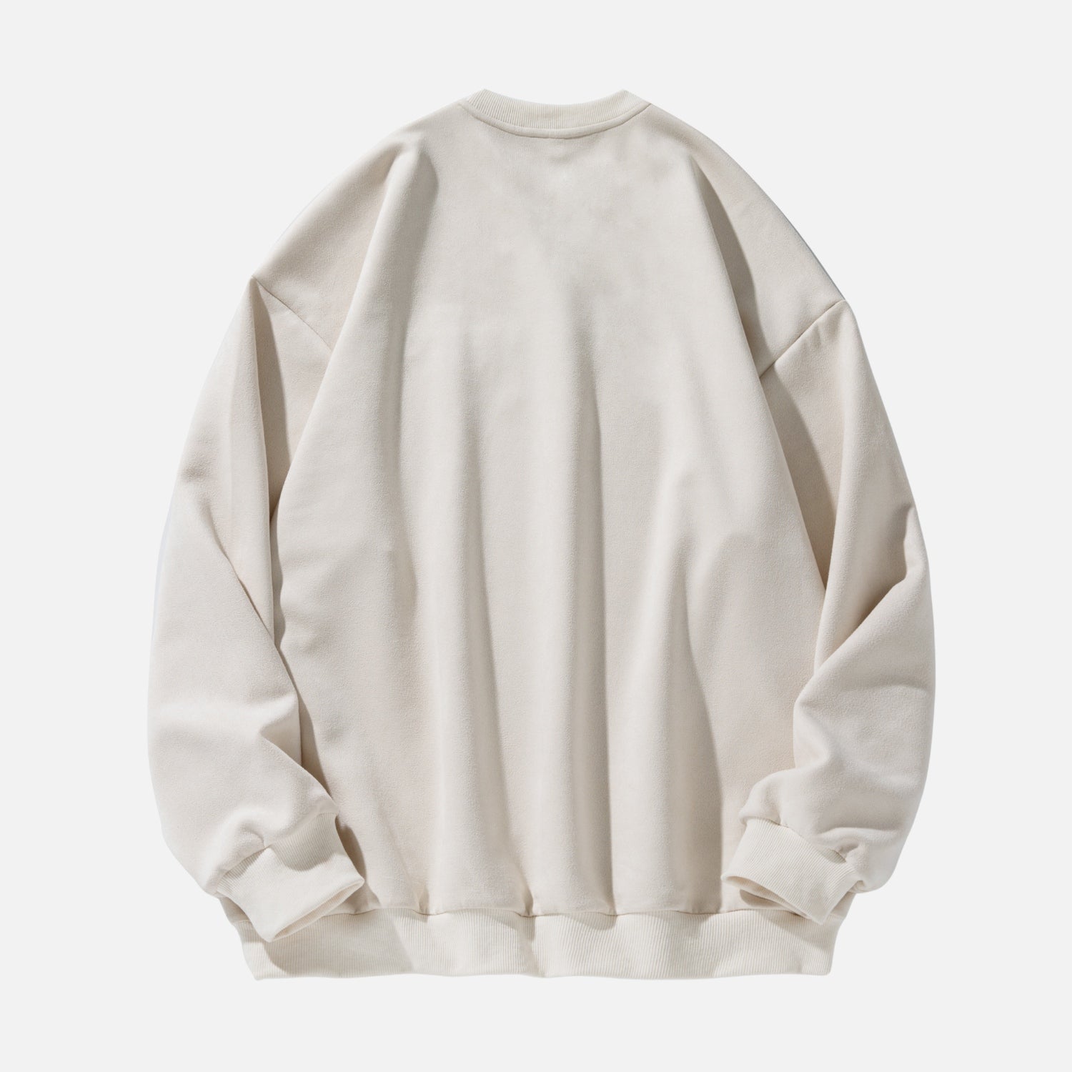 Vintage Suede-Look Crewneck Sweatshirt