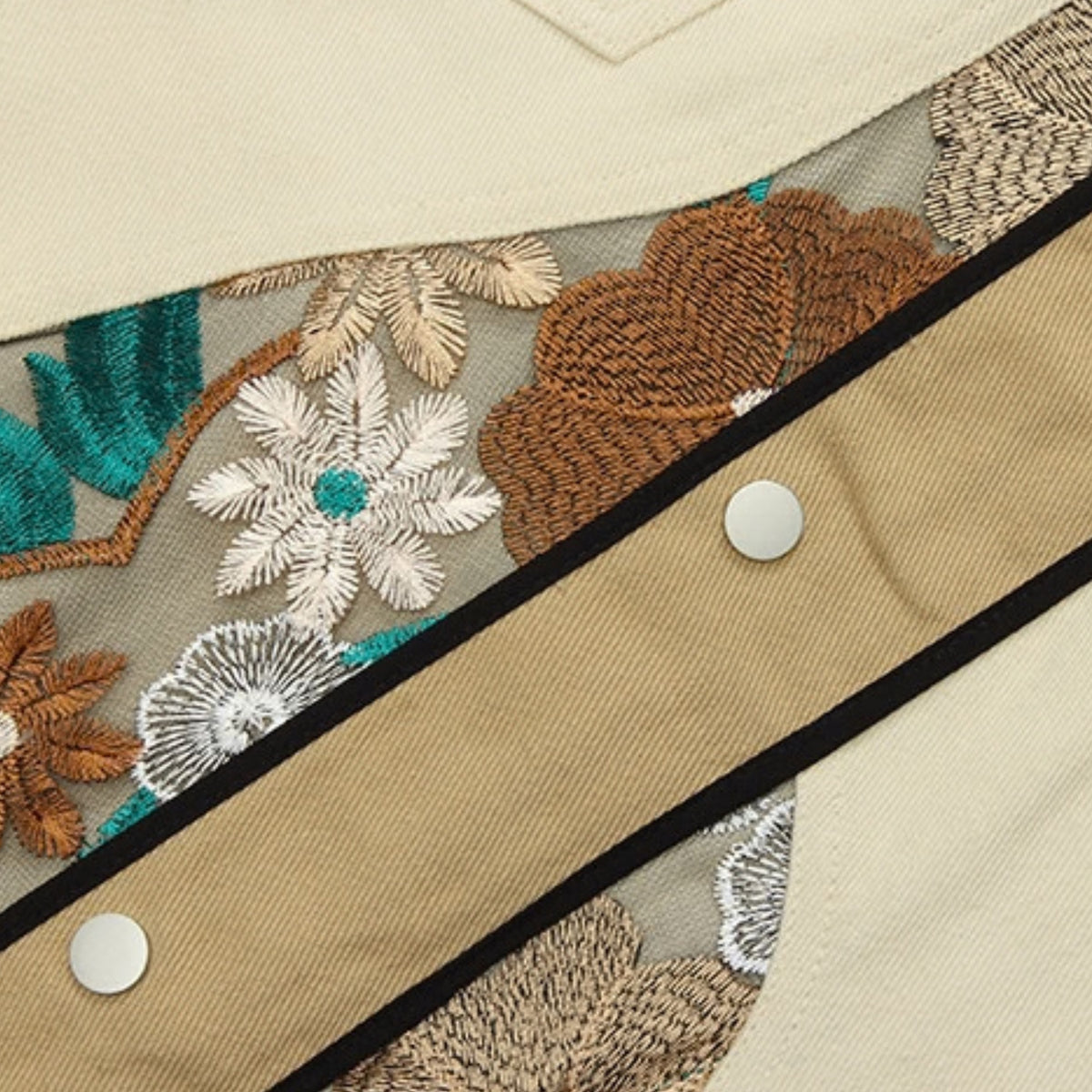 Embroidered Flower Patchwork Jacket