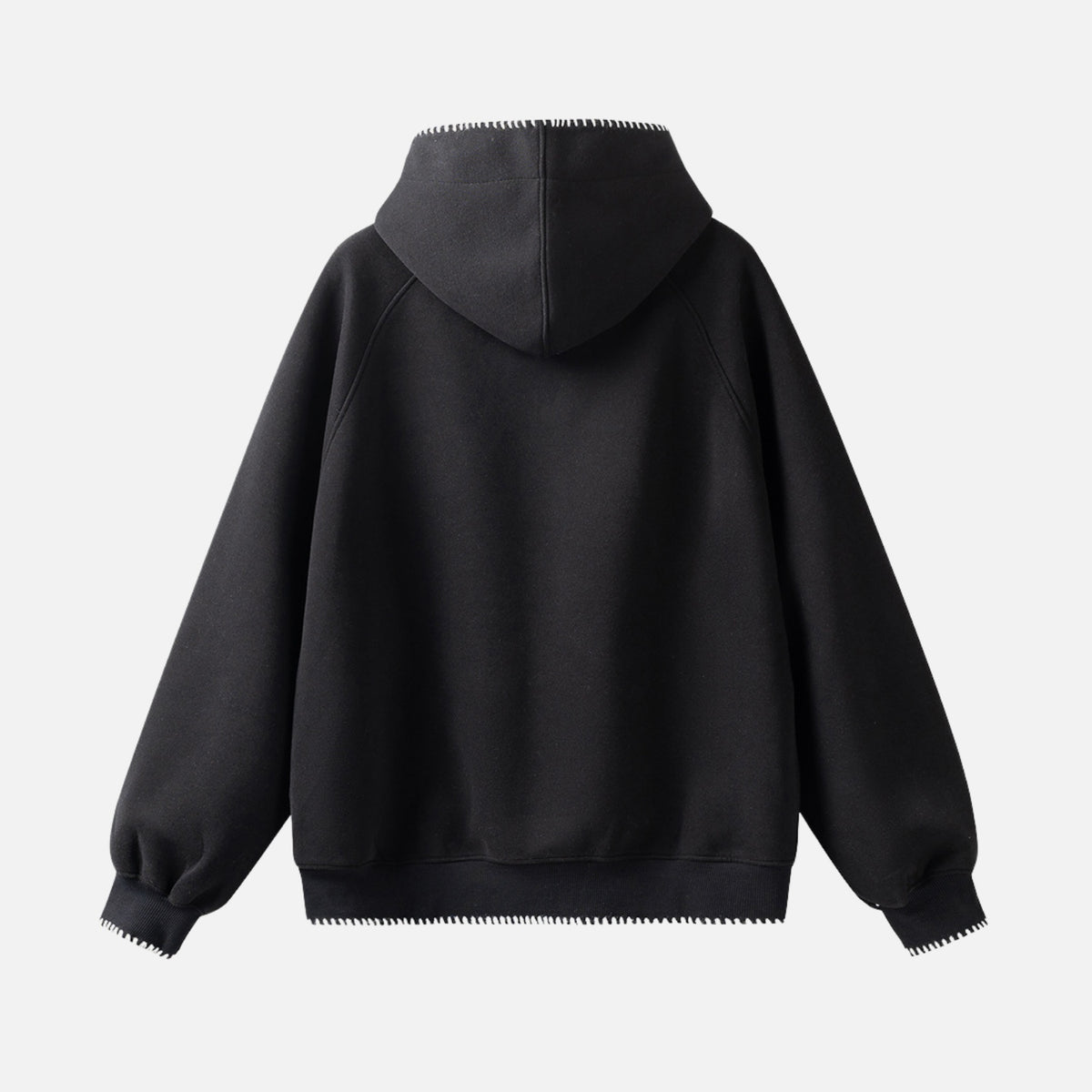 Solid Color Color-Button Hoodie