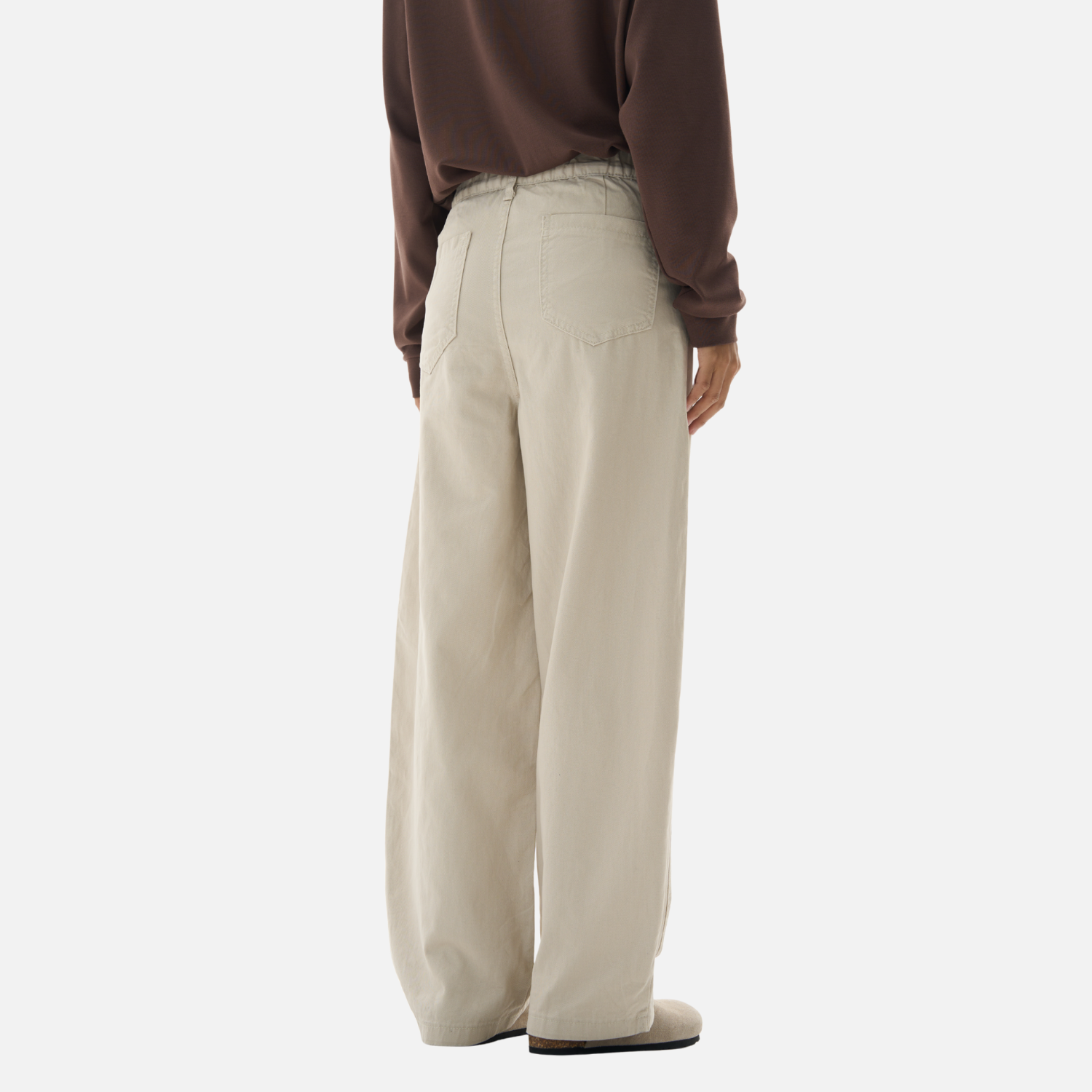 Pendant Detail Slant Cargo Baggy Pants