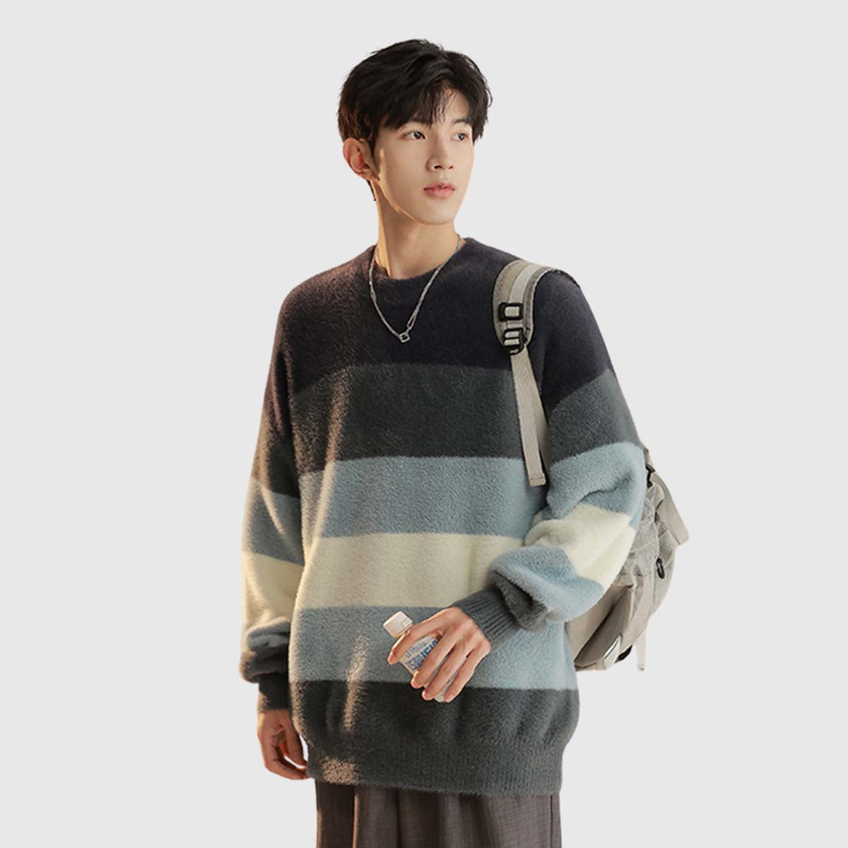 Gradient Striped Knit Sweater