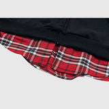 Letter Print Plaid Hoodies