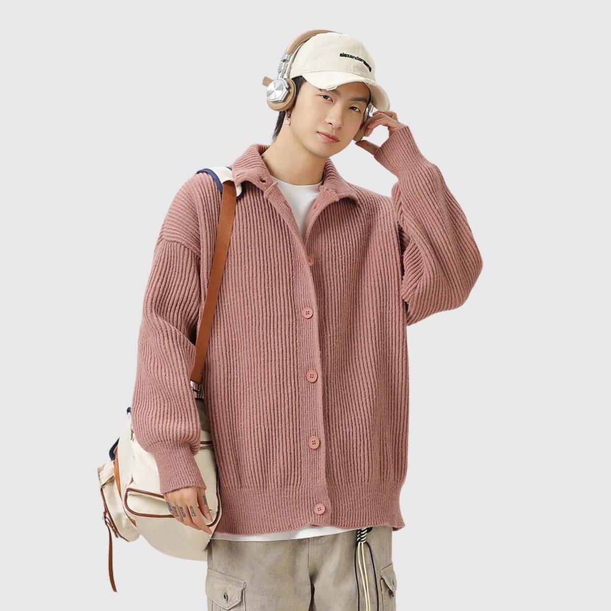 Suéter tipo cárdigan acogedor con botones