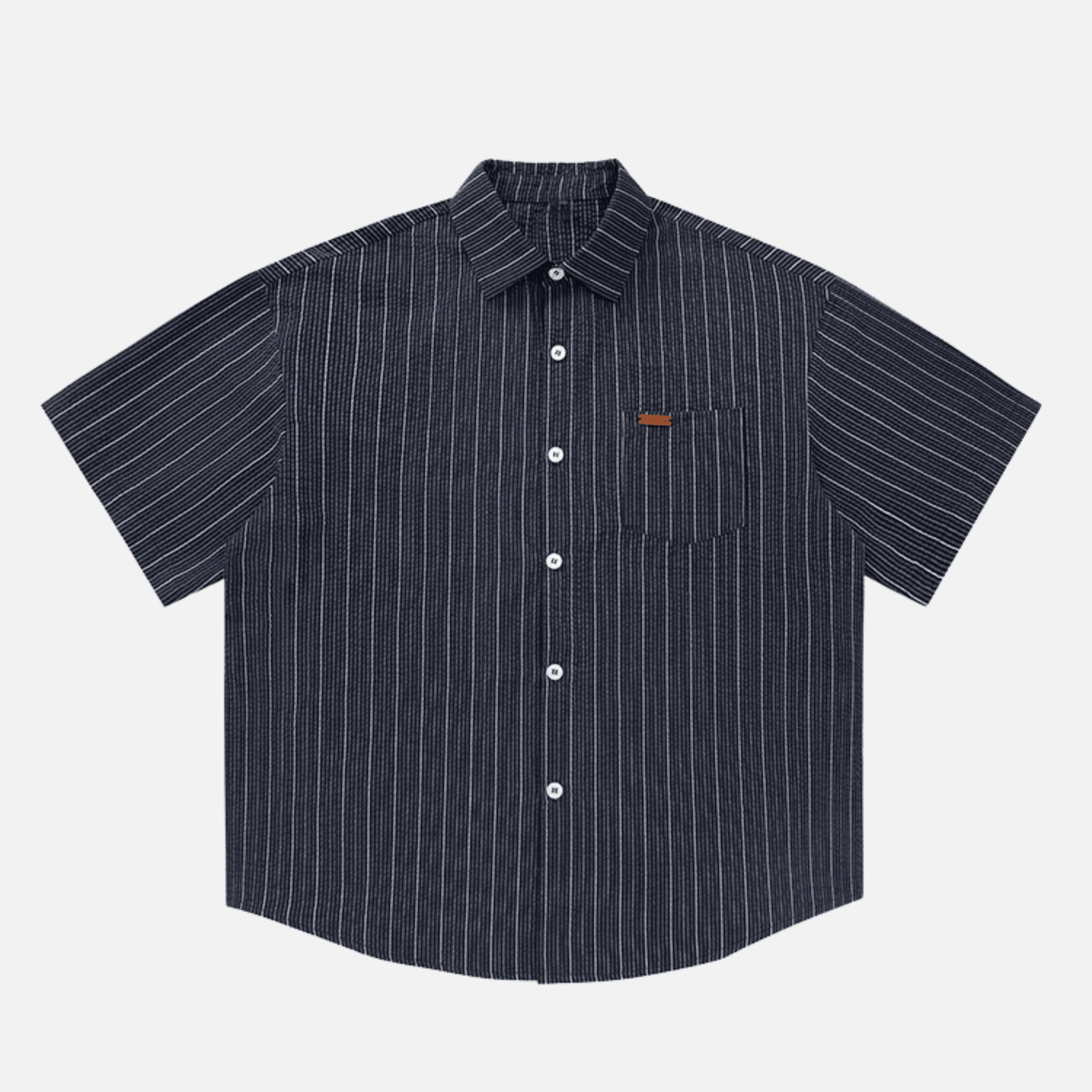 Kurzarmhemd mit strukturierten Streifen