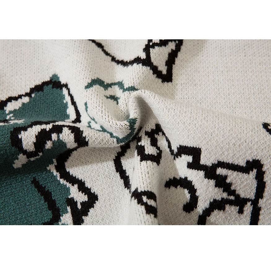 Dinosaur Printed Vest Sweater