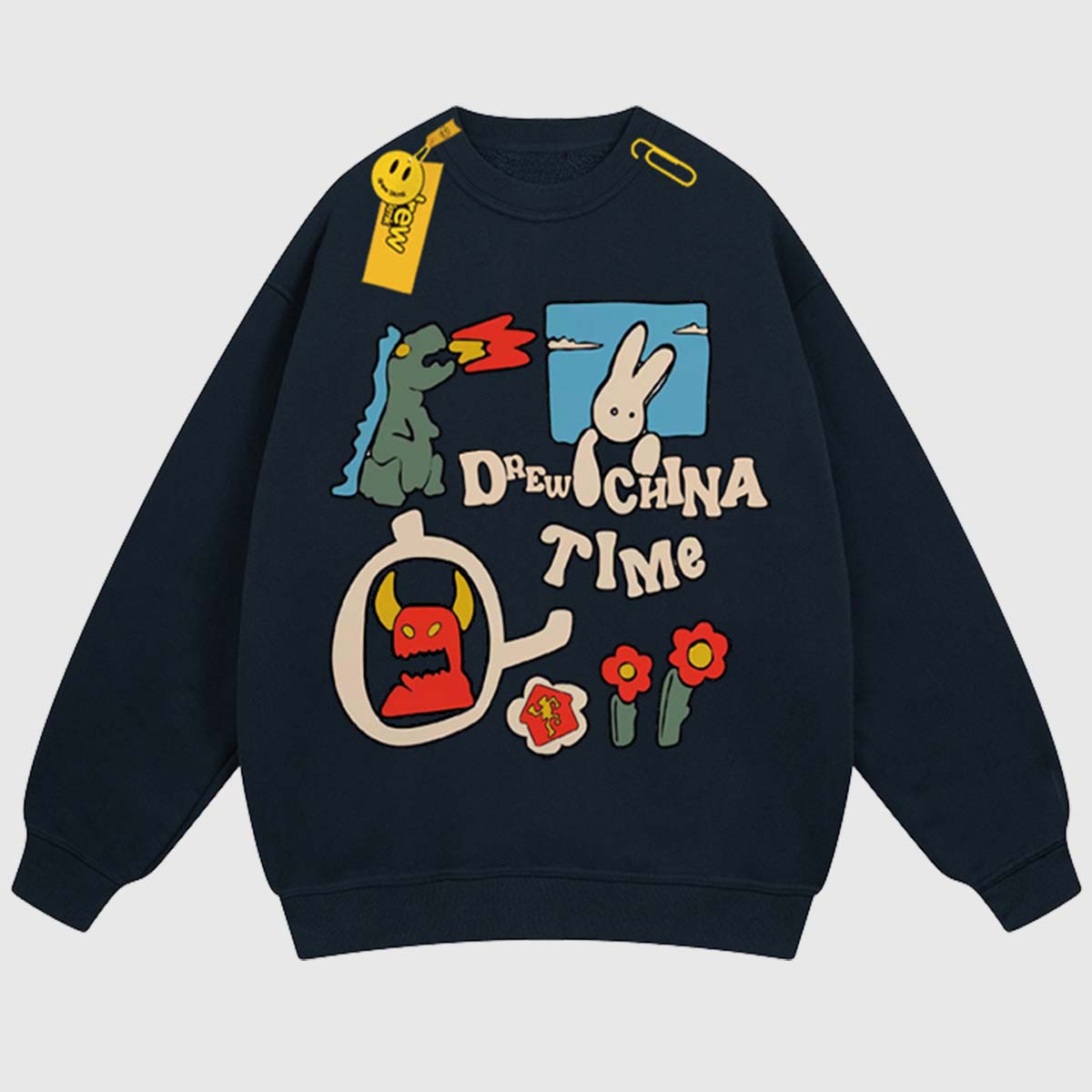 Cartoon Graphic Crewneck Sweatshirt