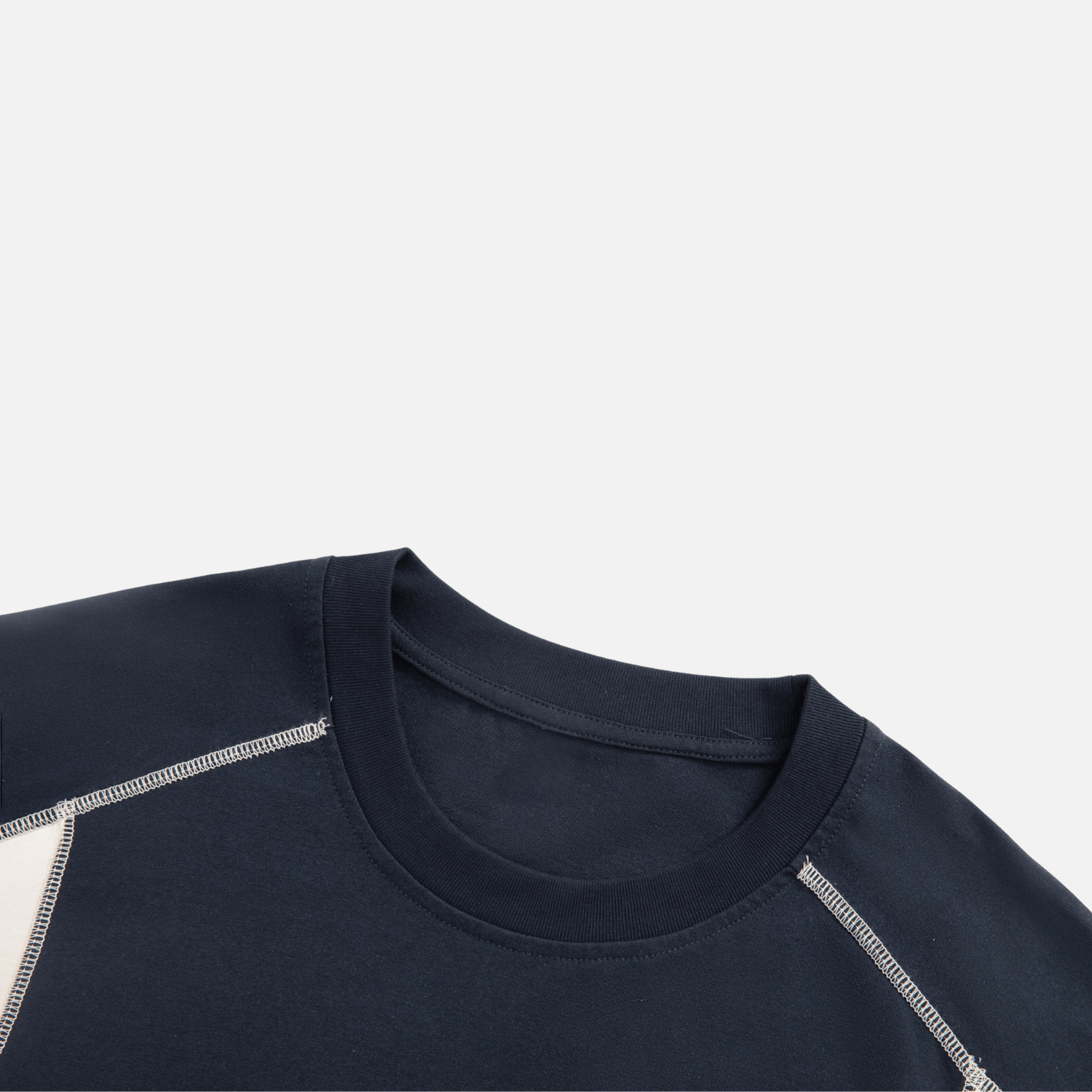 Camiseta de algodón bordada colorblock