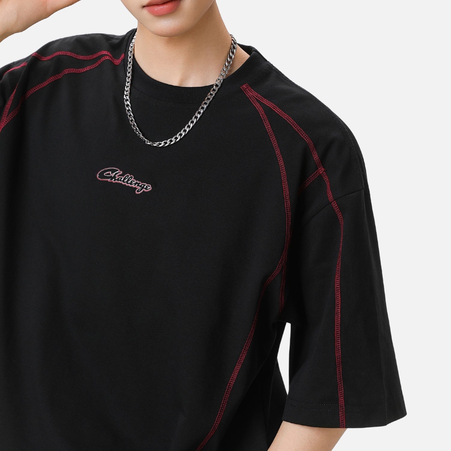 Contrast Stitch Graphic Cotton Tee