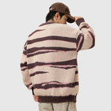 Irregular Striped Knit Sweater