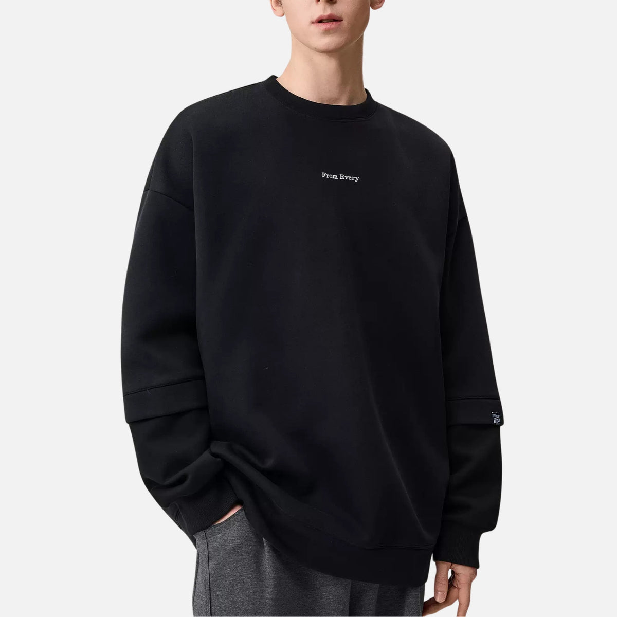 Dual-Layered Crewneck Sweatshirt