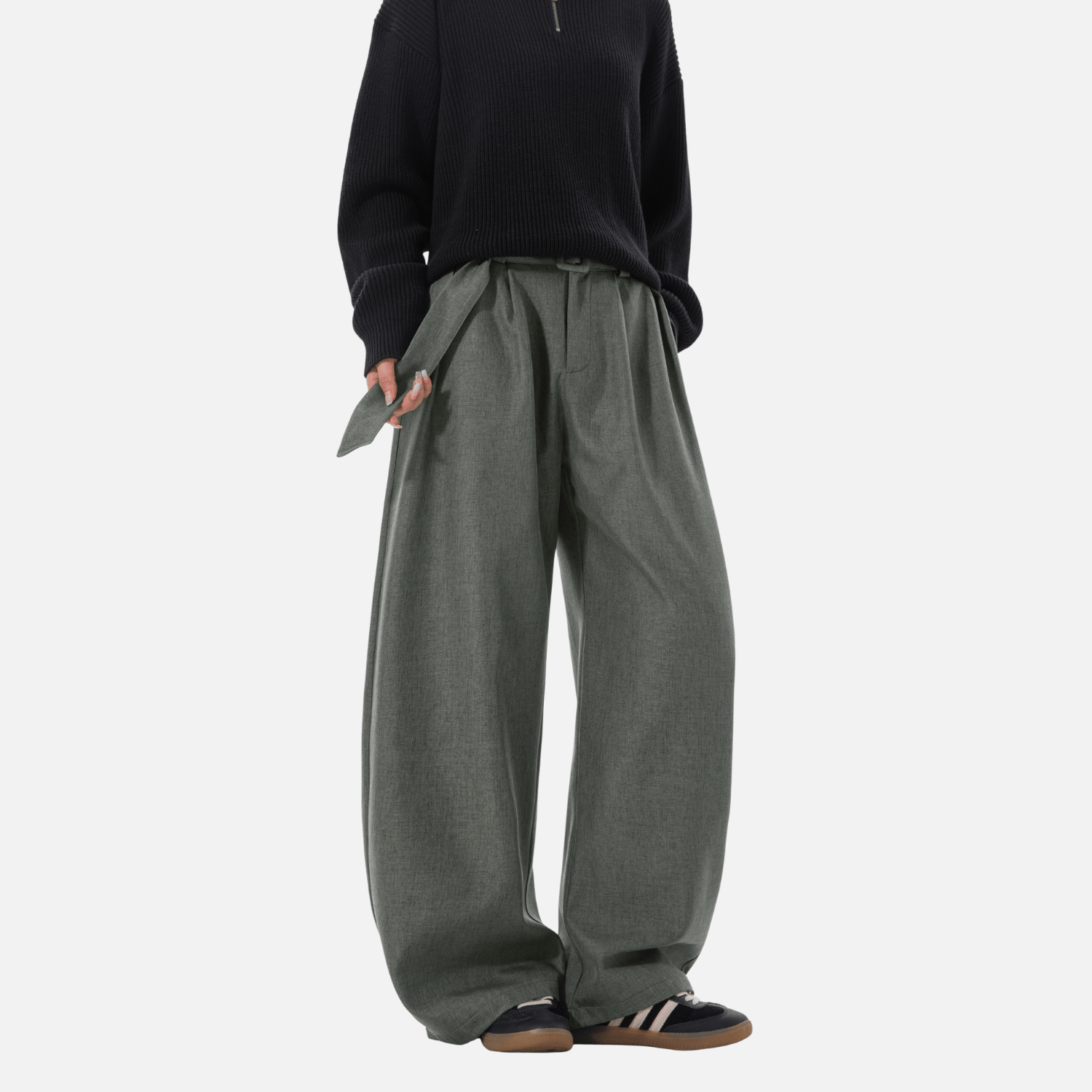 Pleated Drape Blade Baggy Trousers