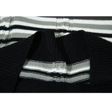 Vintage Stripe Color Contrast Patchwork Pullover