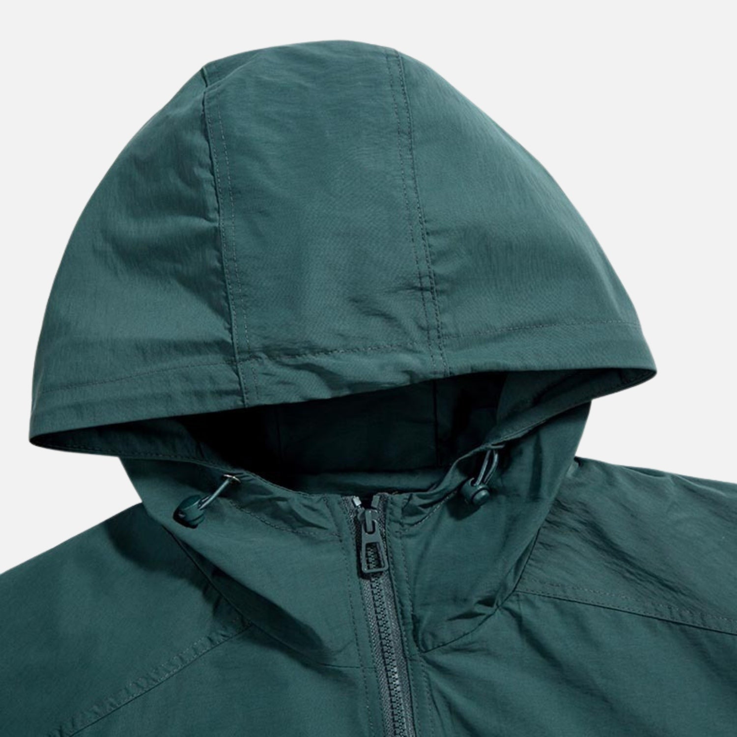 Solid Letter Print Hooded Windbreaker