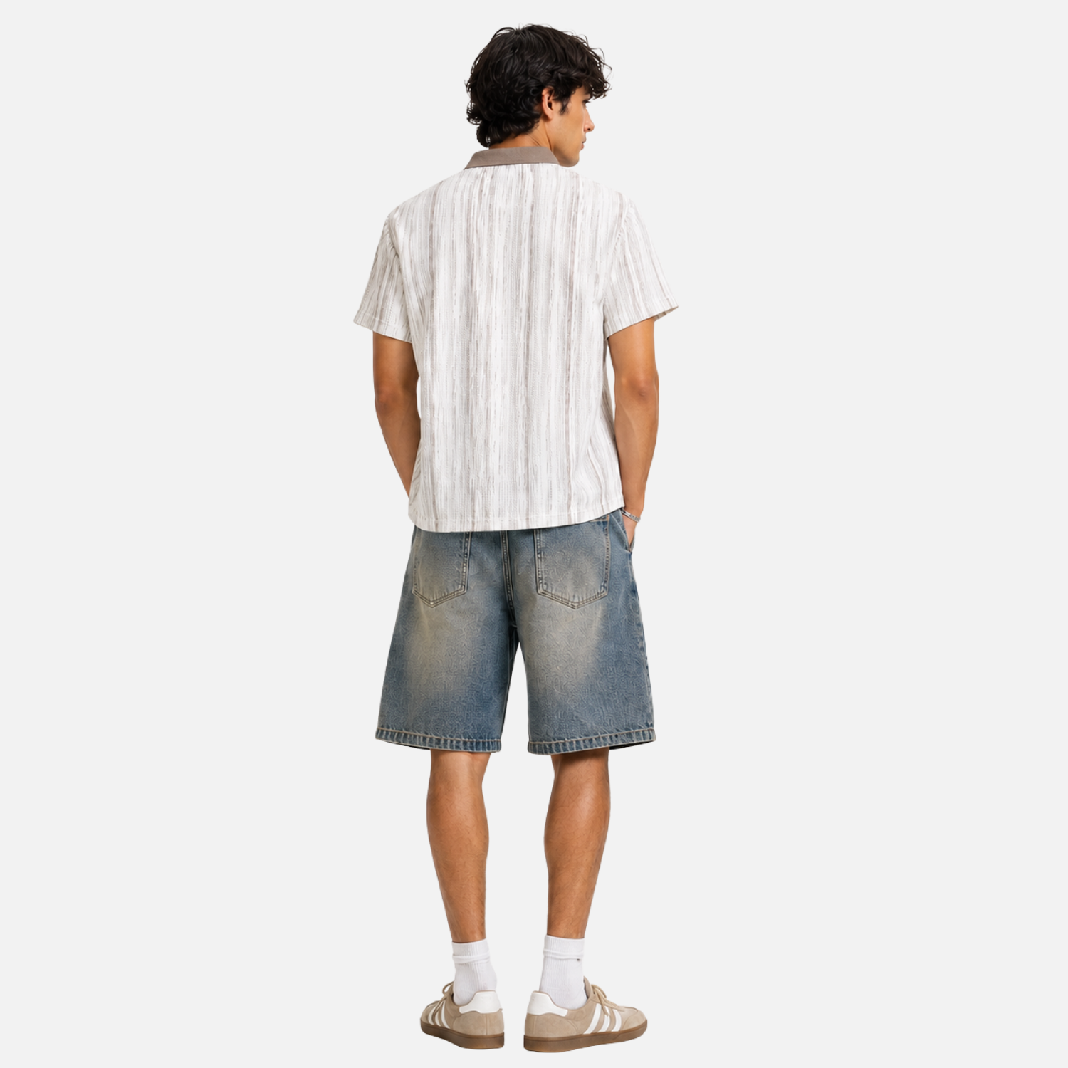 Cutout Colorblock Short Sleeve Shirt