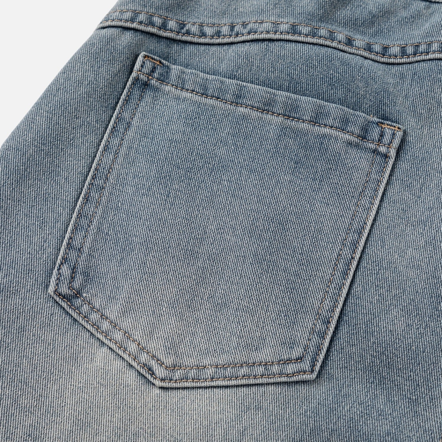 Vintage Washed Panel Baggy Jeans