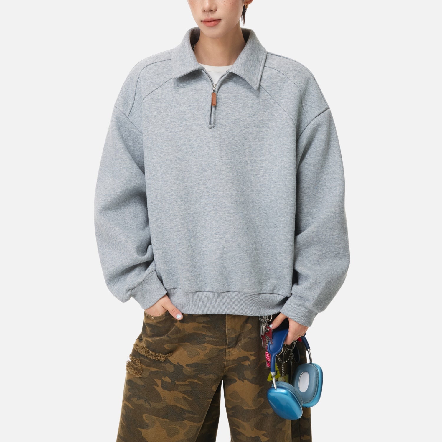 Vintage Half-Zip Polo Sweatshirt