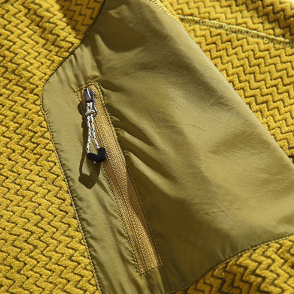 Wave-Textured Fleece Hooded Sweatshirt