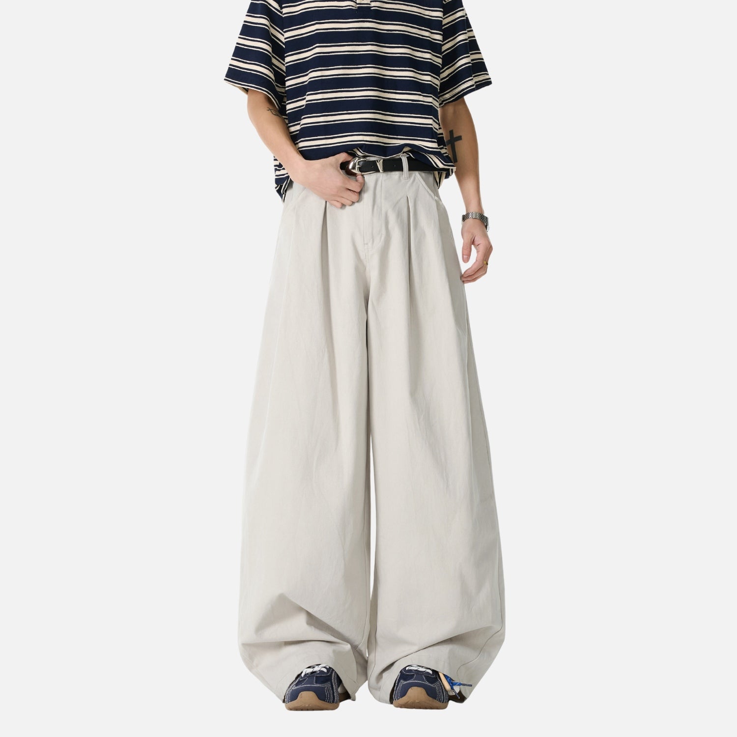 Vintage Double-Pleated Baggy Pants