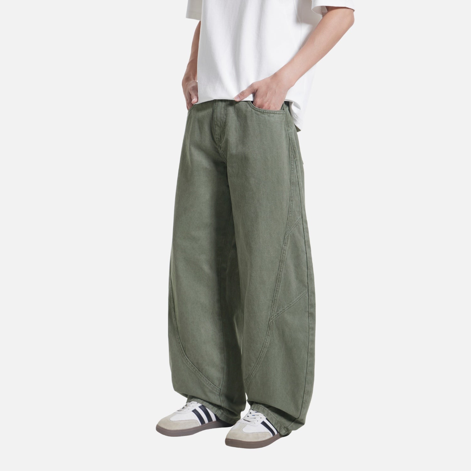 Vintage Washed Cotton Baggy Pants