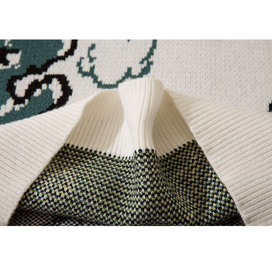 Dinosaur Printed Vest Sweater